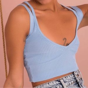 Blue Tank Top Crop Top